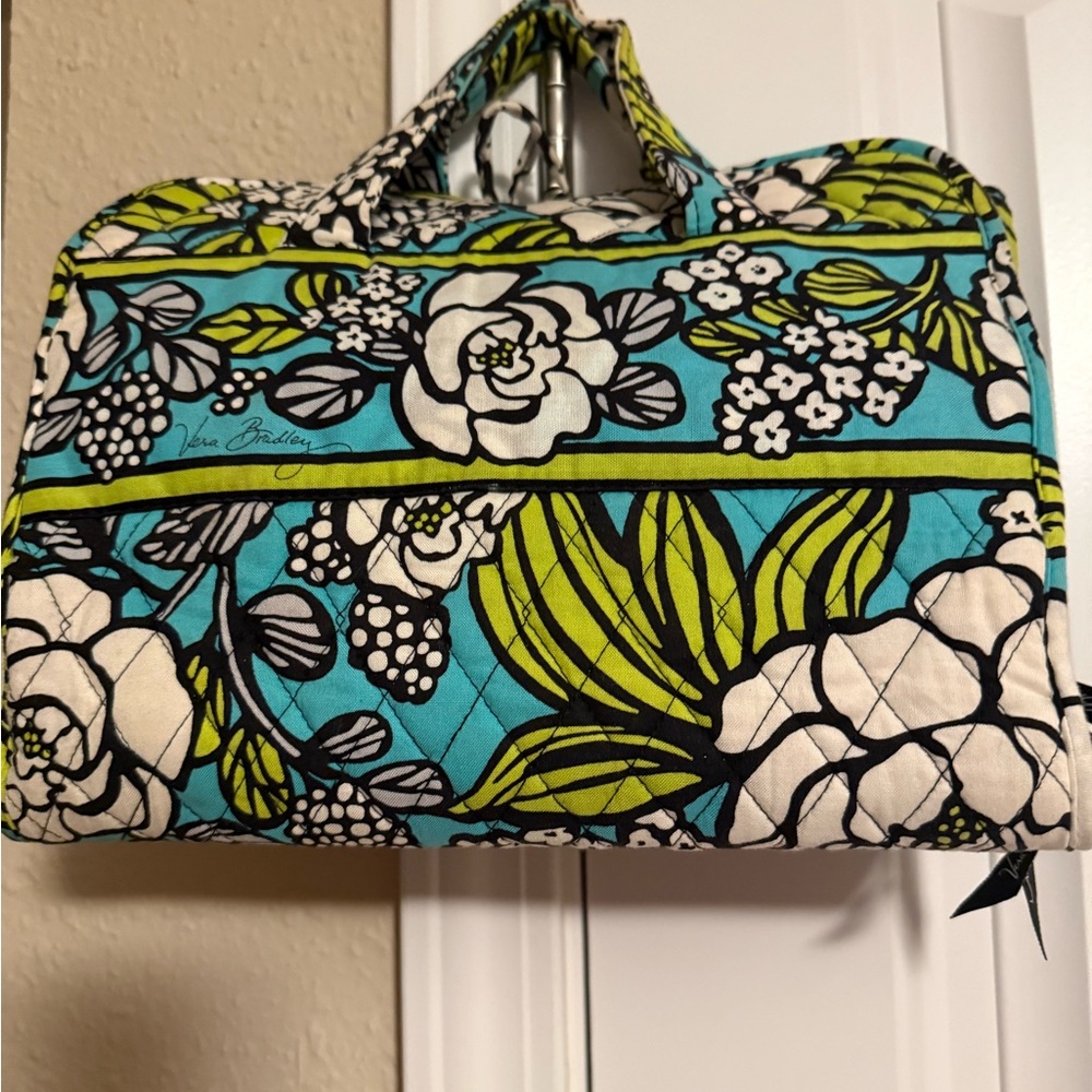 Vera Bradley Blue and Green Floral Travel Bag - Picture 3 of 5